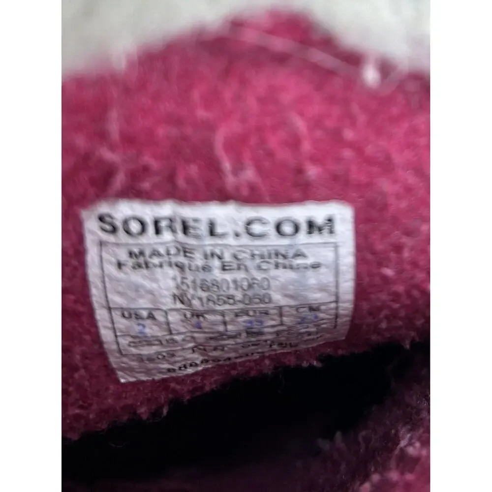 Sorel Girls Joan Of Arctic Snow Boots Size 2 Suede Gray Faux Fur